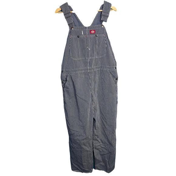 Vintage Dickies Men's Coverall Bib Overall Workwear Cotton Stripe Adjustable